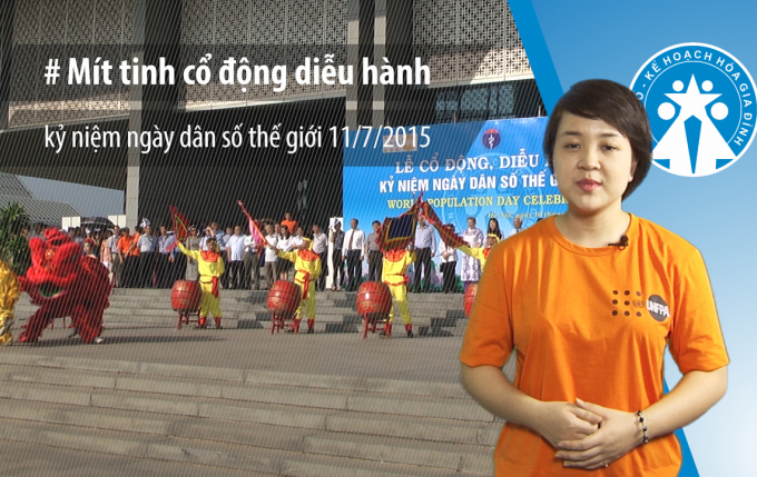 Mít tinh cổ động diễu hành kỷ niệm ngày dân số thế giới 11/7/2015 