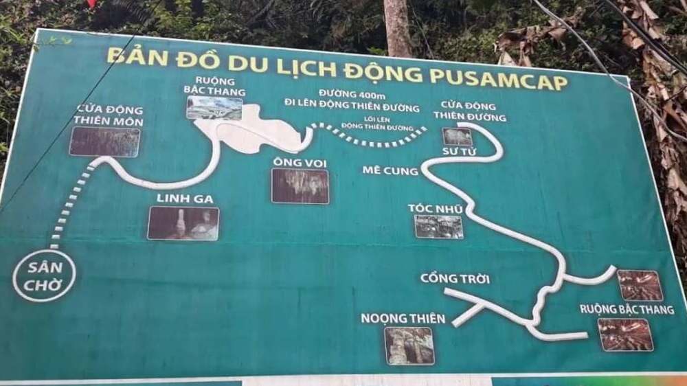Bản đồ du lịch động Pu Sam Cáp (Ảnh: Internet)