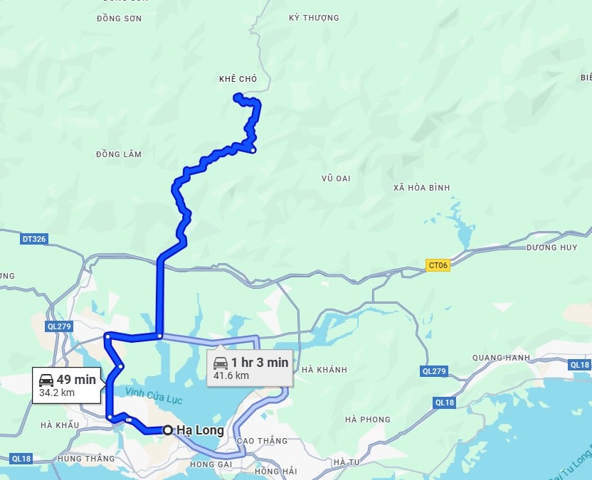Đường đi Kỳ Thượng (Ảnh: Google Maps)