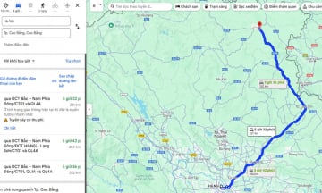 Từ Hà Nội đi Cao Bằng bao nhiêu km?