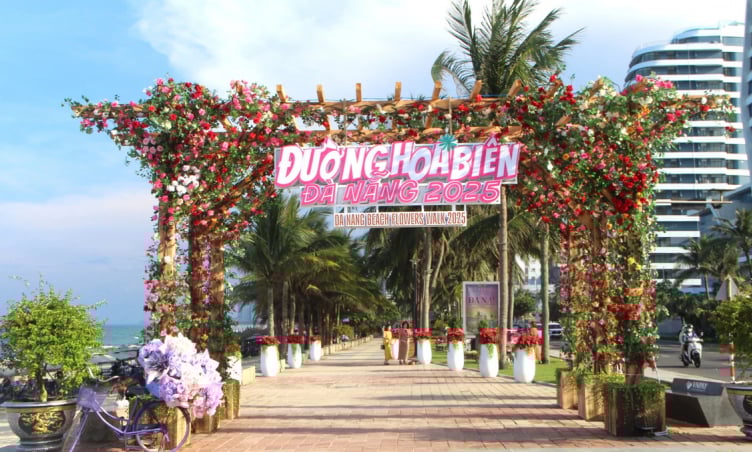Ấn tượng với đường hoa biển Đà Nẵng gần bãi biển Mỹ Khê xinh đẹp