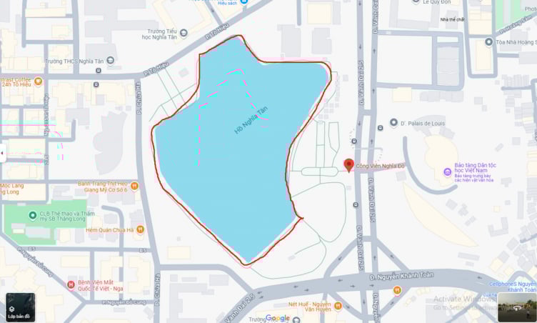 Một vòng hồ Nghĩa Tân bao nhiêu km?