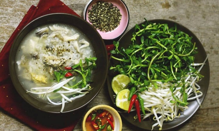 Cháo cá lóc rau đắng Sóc Trăng - Món ăn gợi nhớ hương vị miền Tây