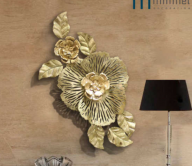 Hoa sắt gắn tường trang trí decor hoa mai vàng DCGT00160