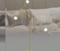 Đèn cây trang trí góc sofa phòng khách 3 bóng thiết kế mới lạ 8118-3