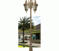 Đèn cột trang trí sân vườn tầm cao cổ điển màu vàng đồng TRH-86