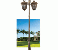 Trụ đèn chiếu sáng sân vườn tầm cao cổ điển màu đồng TRH-84