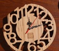 Đồng hồ treo tường gỗ tre tự nhiên hình chữ số ROCHELLIO-S