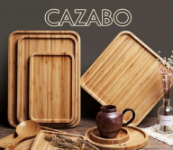 Đĩa gỗ đẹp decor, khay tre tự nhiên cao cấp mã CAZABO