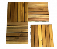 Sàn gỗ tự nhiên, ván lót sàn ngoài trời 30x30x2.5cm mã QUICKEYS