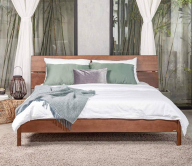 Giường gỗ tràm tự nhiên màu nâu nhiều kích thước MOHO VLINE 601