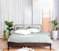 Giường gỗ cao su, giường ngủ gỗ tự nhiên mây mắt cáo MOHO FIJI 401