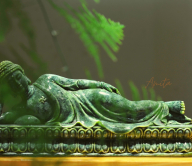 Tượng Phật nằm thiền đá xanh TP000049