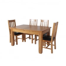 Bộ bàn ăn 4 ghế gỗ sồi tự nhiên Kaylin