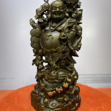 Tượng Phật Di Lặc Vạn Sự Như Ý gỗ mun hoa cao 60cm