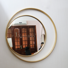 Gương khung inox mạ vàng đồng trang trí phòng khách GNT54