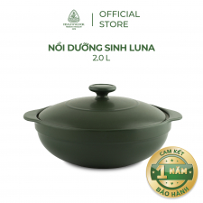 Nồi sứ dưỡng sinh Minh Long Luna 2L Healthycook màu xanh rêu