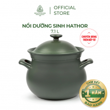 Nồi sứ dưỡng sinh bếp từ Minh Long Hathor 7.1L Healthycook màu xanh rêu