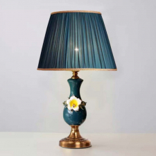 Đèn để bàn phòng ngủ phong cách tân cổ điển trang trí màu xanh cổ vịt mã DB-1923