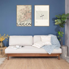 Ghế sofa đôi phòng khách bằng gỗ tràm tự nhiên MOHO VLINE 601