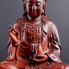 Tượng Phật Bà Quan Âm gỗ tử đàn đỏ 45cm mã SP7079