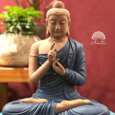 Tượng Phật Thích Ca ấn chuyển pháp luân bằng gốm TP000063