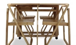 Bộ bàn ghế gỗ xếp thông minh: Nhà nhỏ đến mấy cũng có thể sử dụng