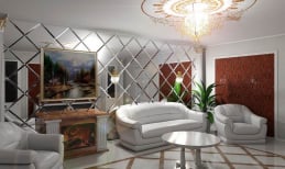 10 mẫu gương trang trí nội thất phòng khách ấn tượng