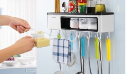 Kệ treo đồ ở nhà bếp và phòng tắm không cần khoan tường - giải pháp siêu tiện ích cho các nhà chung cư