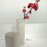 Bình cắm hoa gốm sứ trắng sọc ô vuông cao cấp mã LH00344