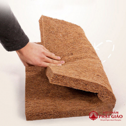  	Bộ Đệm Dốc Xơ Dừa Ngồi Thiền Tĩnh Tọa Niệm Phật Thêu Hoa Sen