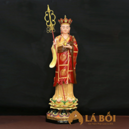  	Tượng Địa Tạng Vương Bồ Tát Áo Đỏ Đứng, Composite Sơn Cao Cấp, Cao 110 cm