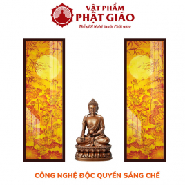  	Bộ Đôi Tranh Trúc Chỉ In Hoa Sen Khổ Dọc TC289