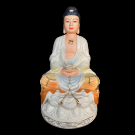  	Tượng Phật A Di Đà Sứ Màu Trắng, Cam Cao 30cm