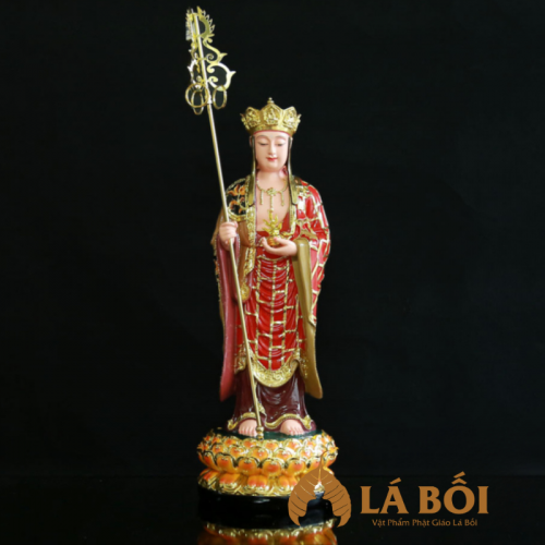  	Tượng Địa Tạng Bồ Tát Đứng Bằng Composit, Cao 48cm