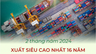Xuất siêu 2 tháng đầu năm 2024 cao nhất 16 năm