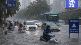 Chỉ tính bằng phút, thời tiết Hà Nội sẽ chuyển từ nắng gắt sang dông lốc