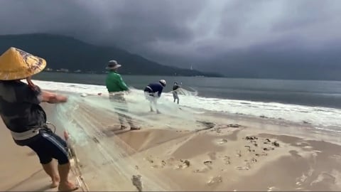Bão số 5 sắp vào, ngư dân Đà Nẵng tranh thủ quăng mẻ lưới cuối cùng
