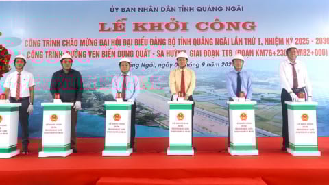 Quảng Ngãi khởi công tuyến đường ven biển 98 tỷ đồng chào mừng Đại hội Đảng bộ