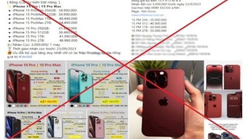 Cảnh giác khi đặt cọc mua điện thoại iPhone 15 trên mạng