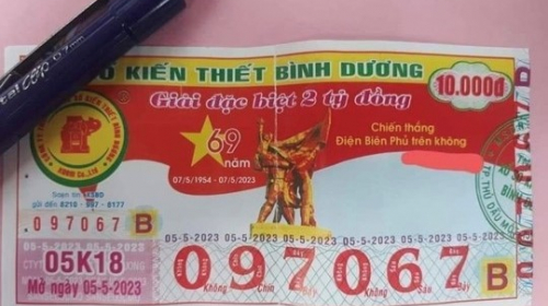 Công ty xổ số kiến thiết Bình Dương in vé số sai thông tin tuyên truyền