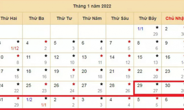 Đề xuất nghỉ Tết Nguyên đán Nhâm Dần năm 2022 liên tục 9 ngày