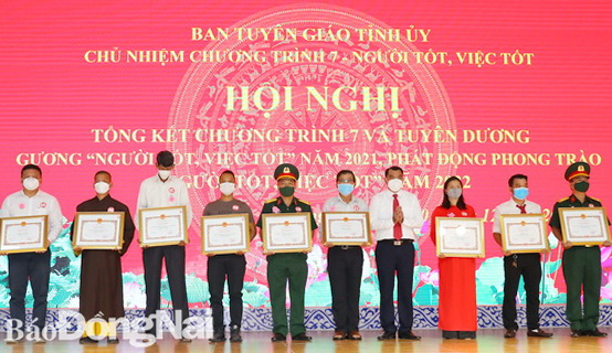 Đồng Nai tuyên dương 193 tấm gương người tốt, việc tốt năm 2021