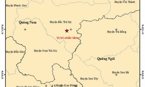 Liên tiếp 2 trận động đất kích thích tại huyện Bắc Trà My