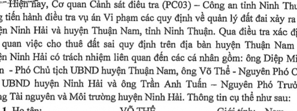 Ninh Thuận: Tạm dừng giao dịch tài sản đối với phó chủ tịch H.Thuận Nam và nguyên phó chủ tịch H.Ninh Hải