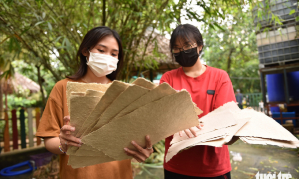 Những tờ giấy đầu tiên làm từ phân voi ở Thảo cầm viên Sài Gòn