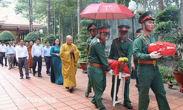 Huyện Long Thành tổ chức trang trọng lễ truy điệu và an táng hài cốt liệt sĩ
