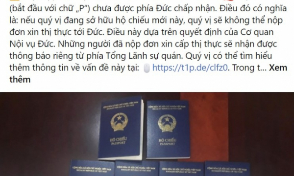 Vì sao cơ quan Nội vụ Đức chưa chấp nhận hộ chiếu mẫu mới của Việt Nam?