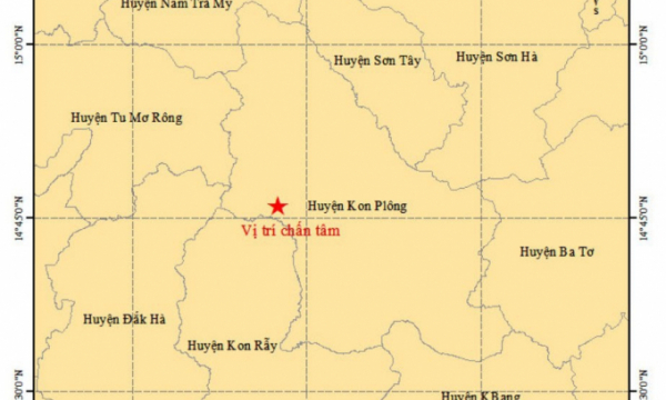 1 ngày 5 trận động đất ở Kon Tum
