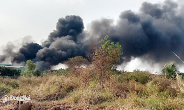 Dập tắt đám cháy nhà máy xử lý rác ở H.Vĩnh Cửu sau 3 giờ chữa cháy